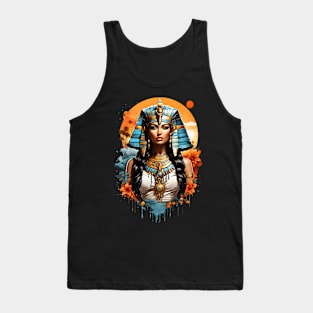 Cleopatra Queen of Egypt retro vintage floral design Tank Top